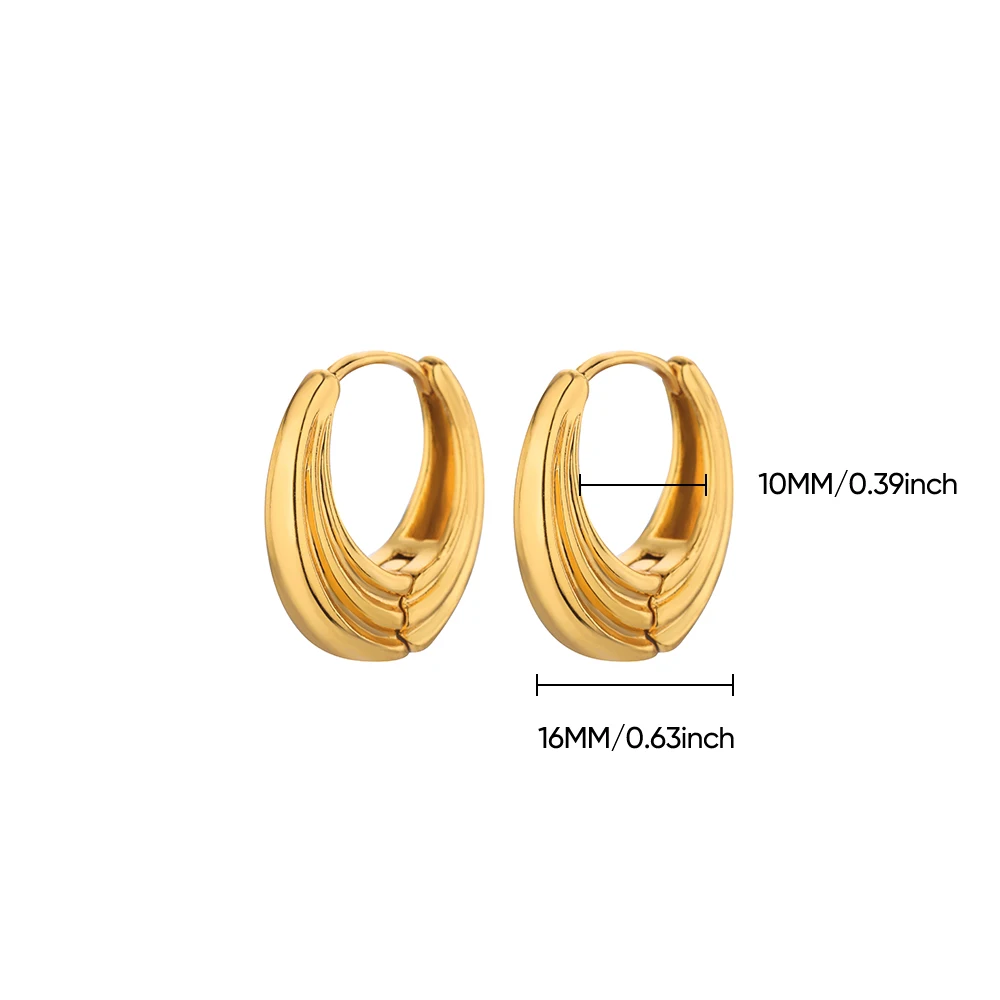 Klassieke hoepeloorbellen voor dames meisjes goudkleurige dikke roestvrijstalen oorbellen 2026 trend nieuw in minimalistische oorsieraden Aretes