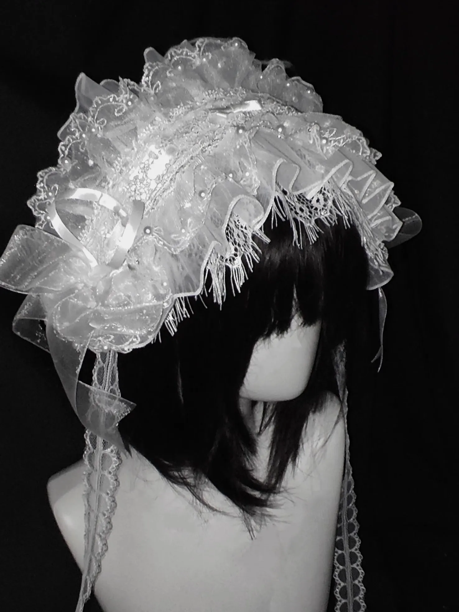 Nova subcultura original lolita anjo mundo aquarela headpiece harajuku rendas folho hairband y2k menina acessório de cabelo