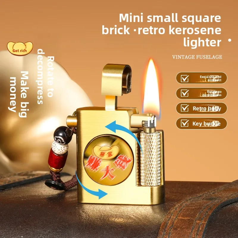 

New Rotary Wheel Lighter Retro Vintage Mini Portable Keychain Accessory for Outdoor Enthusiasts
