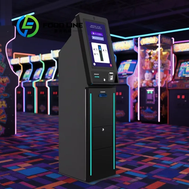 Customized English Interface Self-Service Kiosk Automated Cash Redemption QR Code Scanner Coin Operated Fruit King Skill Game