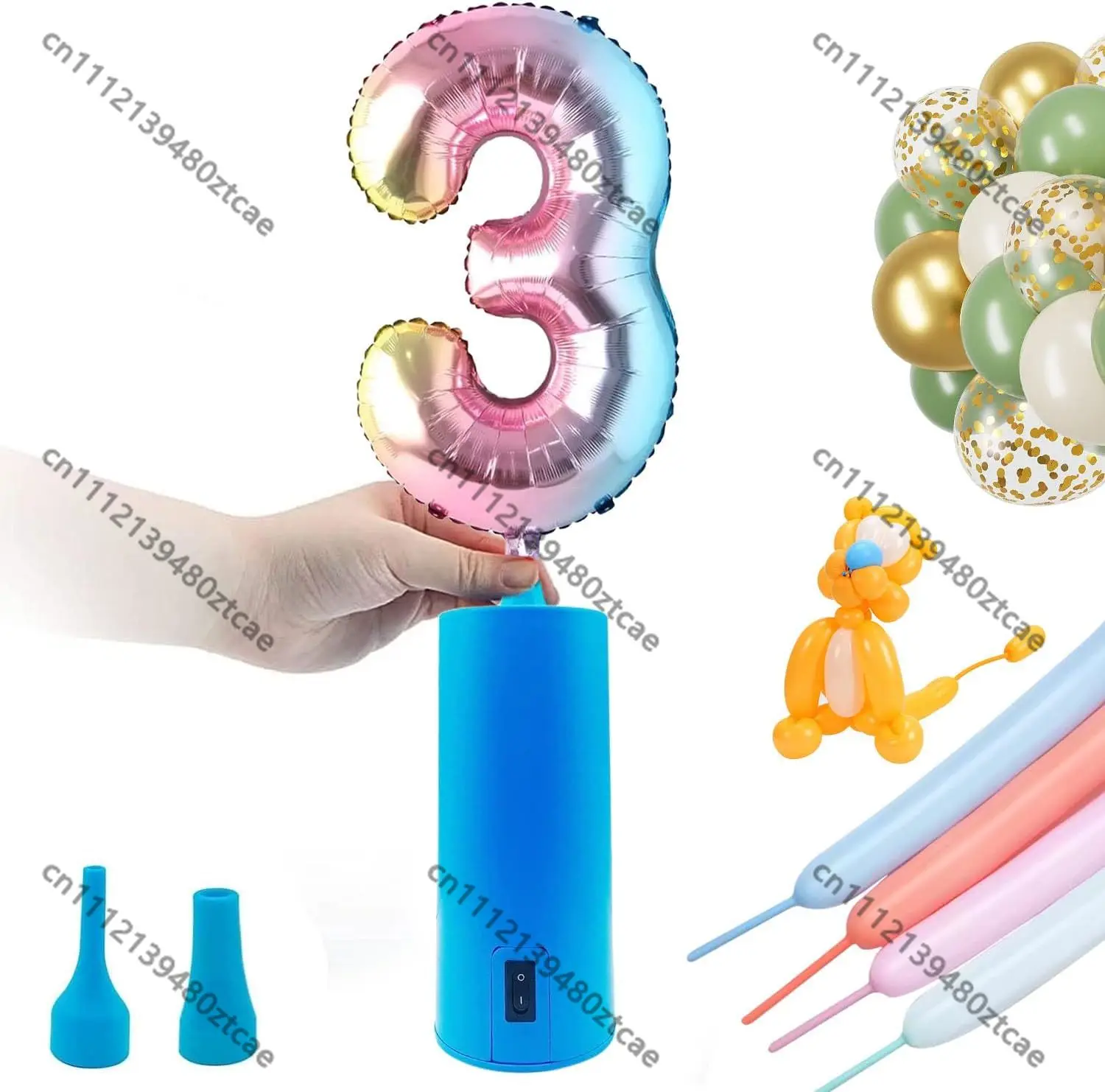 Portable 6.3 Inch Electric Balloon Inflator Pump Fast Air Blower for  Arch Party Decoration Multifunctional Inflation Tool