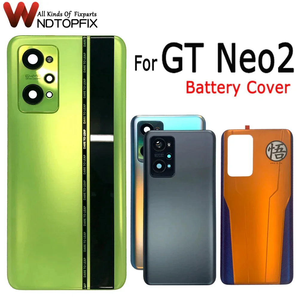 

6.62" New For Realme GT Neo 2 Battery Cover Rear Housing Glass Case RMX3370 For Realme GT Neo 2 Back Cover Replacement Parts