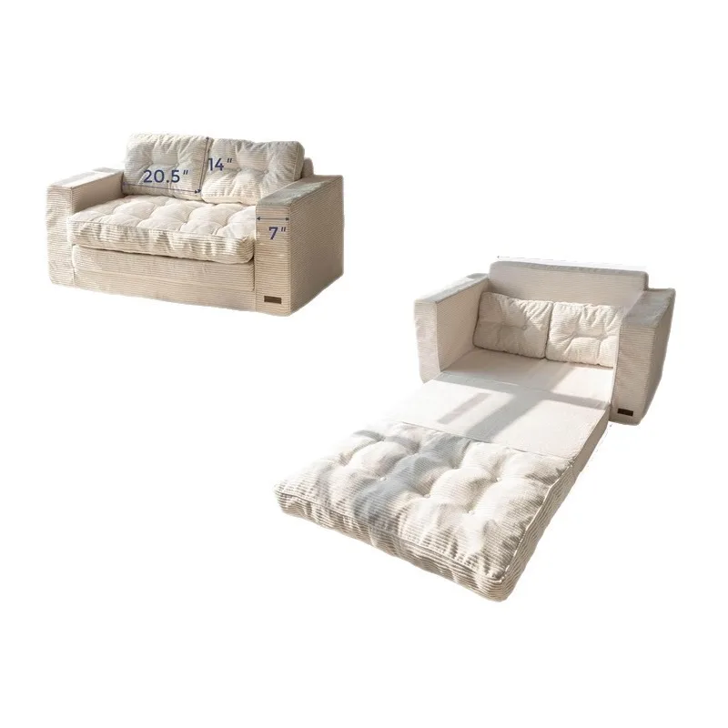 Pure sponge single bed, vacuum compression sofa bed, dual-purpose variable bed folding small apartment, lazy double