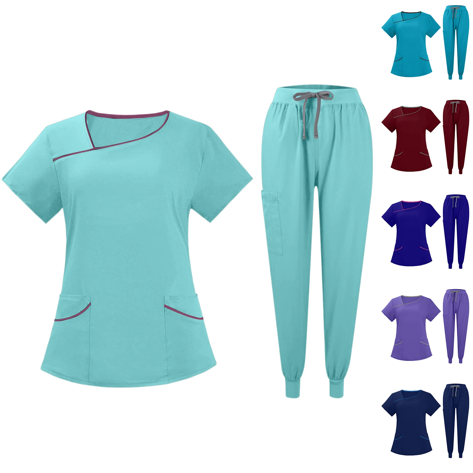 ชุดสครับ เสื้อผ้าพยาบาล ชุดสครับคุณภาพสูง ชุดทำงานเสริมสวยสำหรับผู้หญิง ขายส่ง ชุดยูนิฟอร์มทางการแพทย์สำหรับห้องผ่าตัด