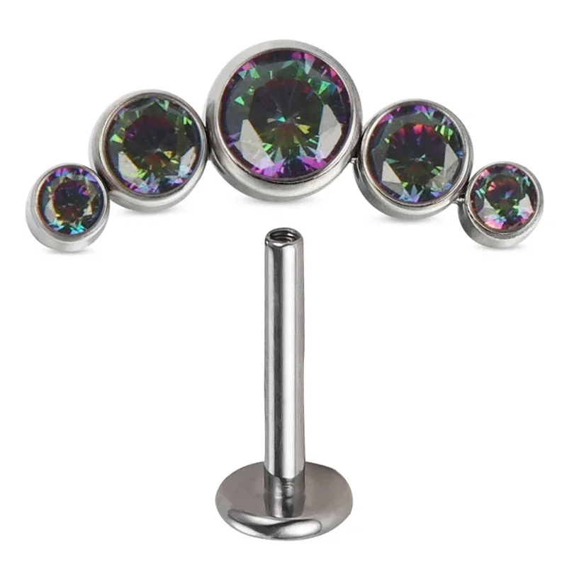 G23 Titanium Ear Studs with CZ Stones