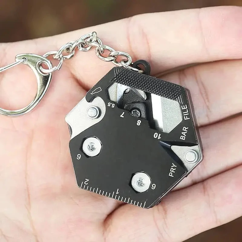 Multifunctional Hexagon Coin Outdoor EDC Tool Folding Coin Knife Keychain Screwdriver Pocket Mini Fold Gear Tool