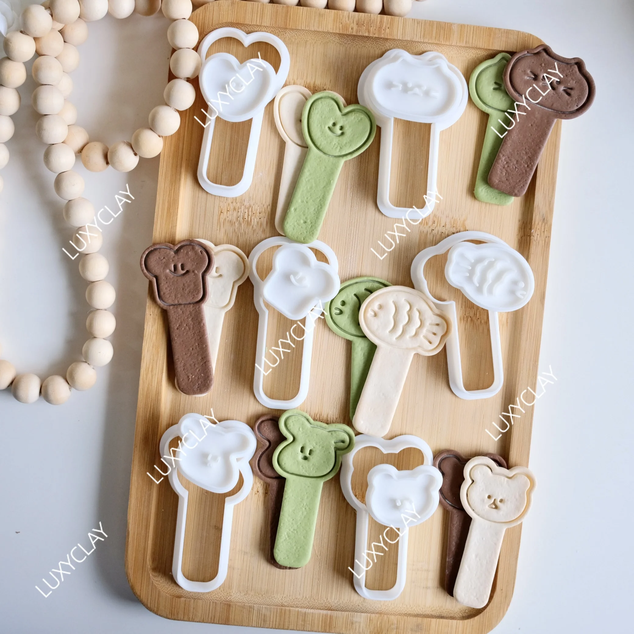 3pcs/set Cute Cartoon Animal Lollipop Cookie Mold Toast Love Puppy Cat Shape Cookie Cutter Fondant Cake Stamp Baking Tools