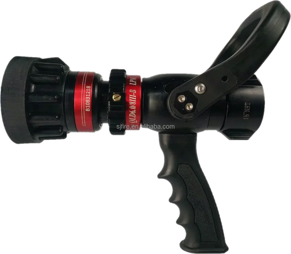 High quality Red black Colour Selectable Flow Pistol Grip Jet Spray Fire Hose Nozzle with storz or NH couplings