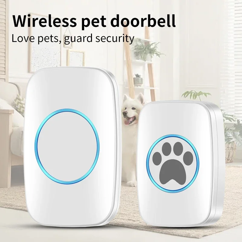 CACAZI Waterproof Wireless Pet Doorbell Outdoor Smart Call for Training Doggie With Touch Button Dog Bell Only Button or Receive