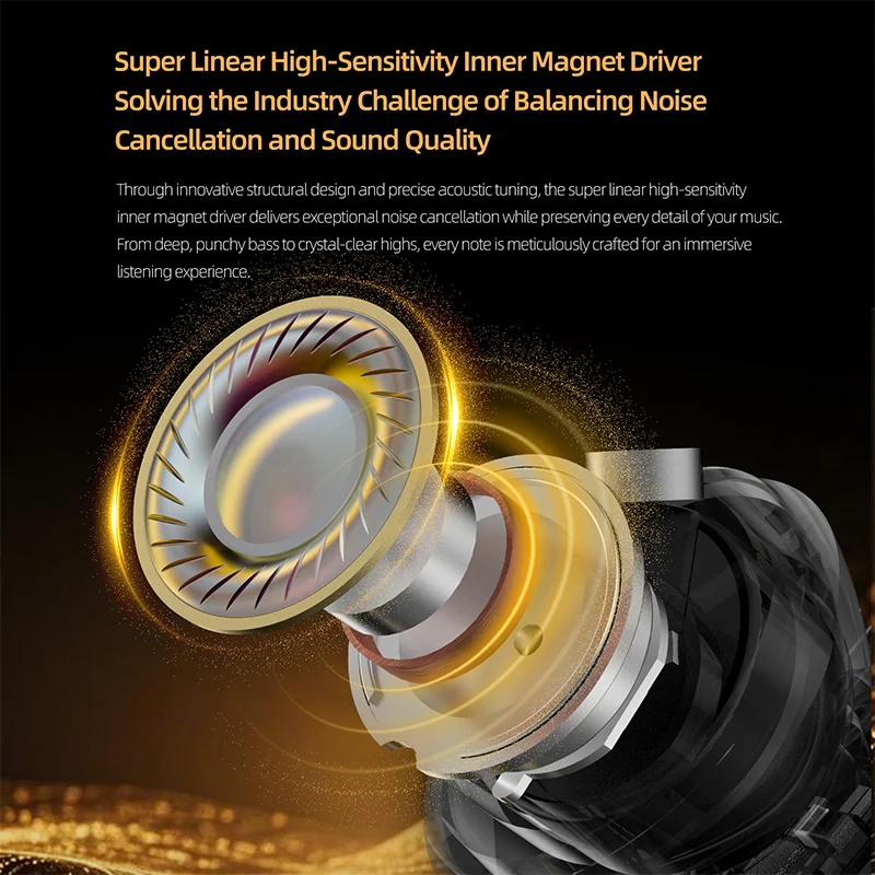 KZ Krio True Wireless Bluetooth 5.4 In Ear APTX+Lcad Decodifica Auricolari Bluetooth con riduzione attiva del rumore