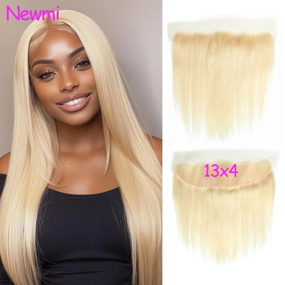 

Новинка! Newmi 613 Blonde Straight 13x4 Lace Frontal Closure, прозрачный швейцарский кружевной фронтальный топик, 100% натуральные человеческие волосы, предварительно прорезанные, с baby hair.