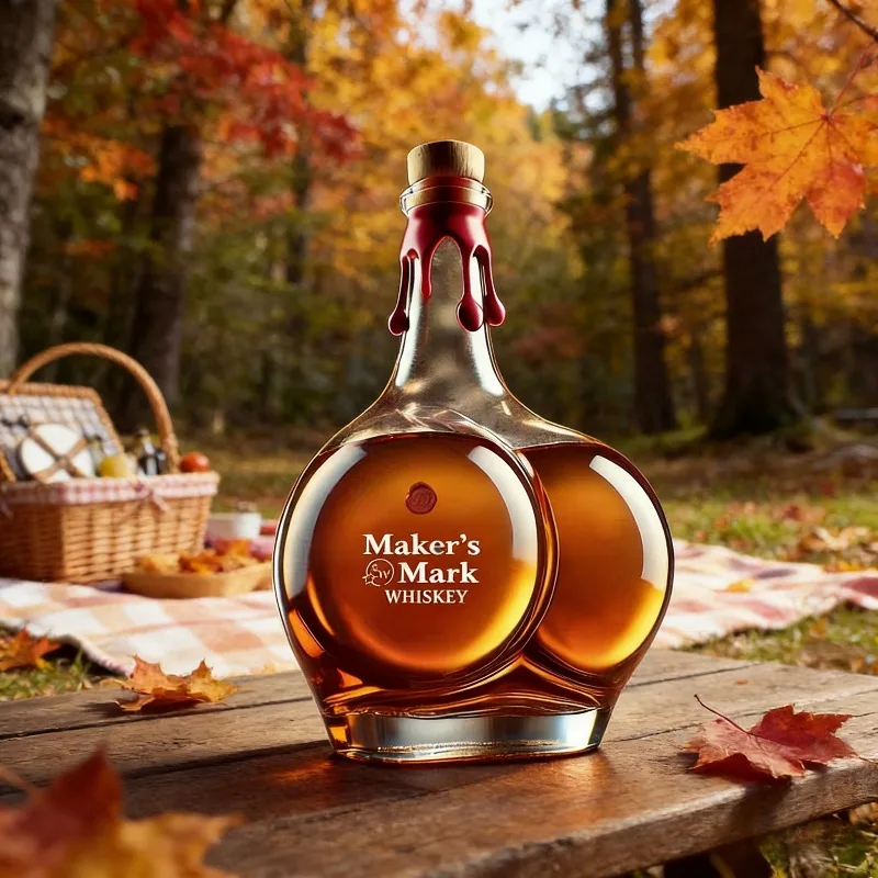 Decantador de Whisky con Forma de Trasero, Estilo Maker's Mark, Botella de Licor de Vidrio Creativa para Regalos a Amantes del Whisky y Decoración de Bar