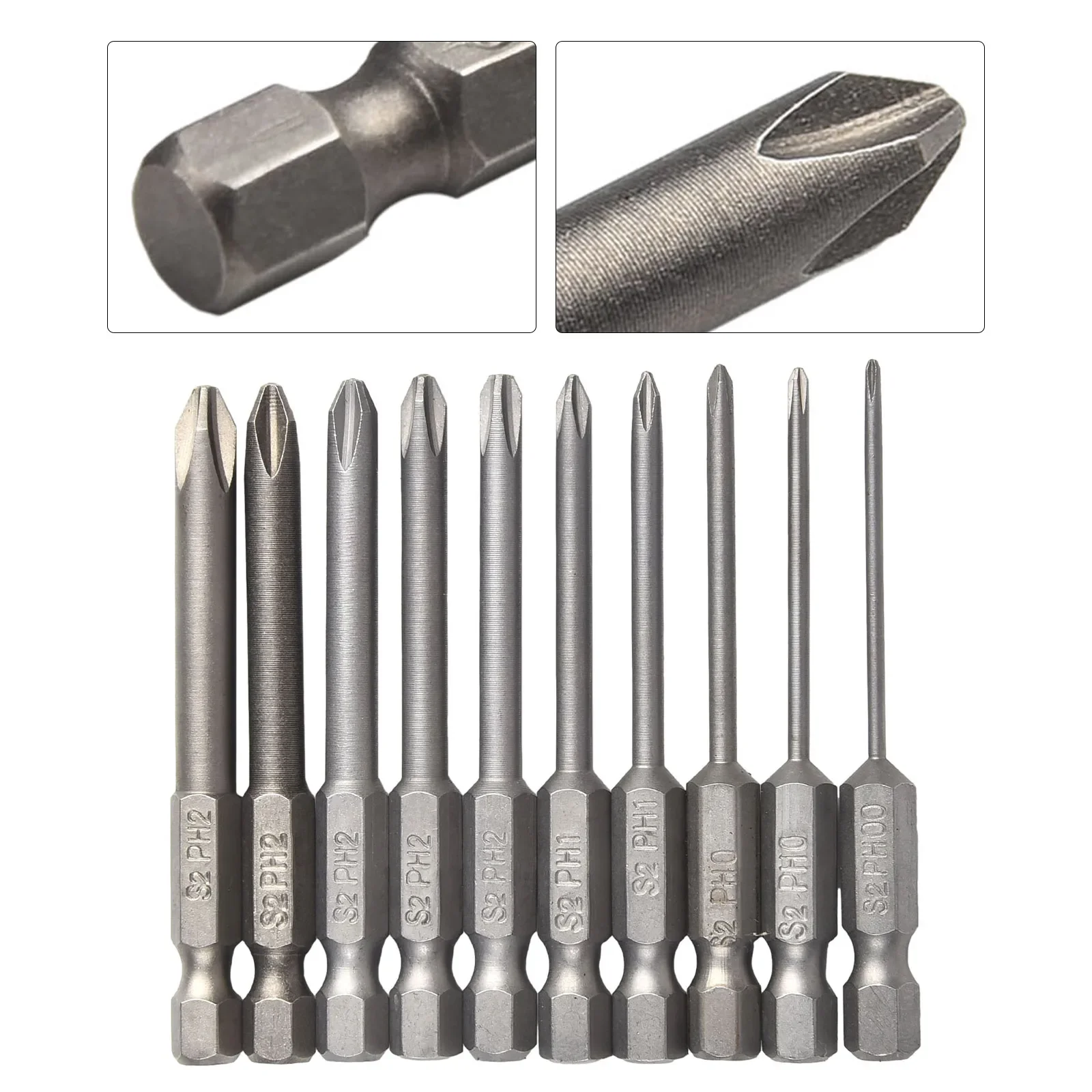 

10PCS Cross Screwdriver Bit 65mm Magnetic Drill Bit 1/4inch Hex Electric Cross Screwdriver Bits PH00 PH0 PH1 PH2 Hand Tools