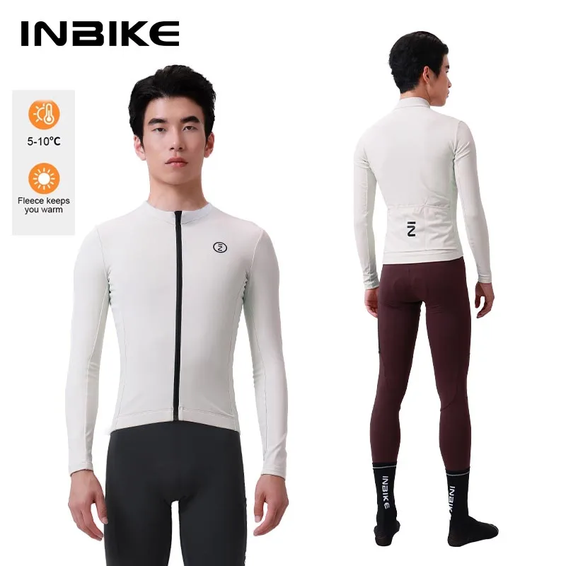 INBIKE New Fleece Cycling Clothing Men's Autumn and Winter Warm Long-sleeved Road Bicycle Jacket Outdoor Sports Shirt