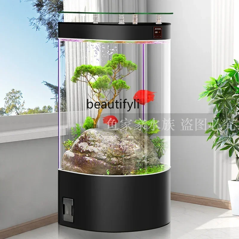 

Semicircle Fish Tank Living Room Filter Intelligent Home Standing Ecological Change Water Aquarium