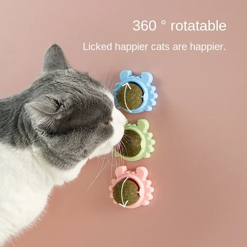 Pet Stuff Healthy Cat Catnip Rotatable Toys Ball Cat Candy Licking Snacks Catnip Snack Nutrition Energy Ball Kitten