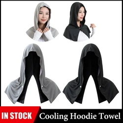 Neck Cool Towel Ice Silk Sport Hoodie Head Towel Neck Wrap Scarf Portable Breathable Cooling Towel For Neck And Face Travel