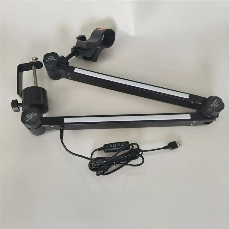 AA08-Microphone Stand With RGB Light Mic Holder Rotatable Suspension Boom Scissor Stand For Streaming For Gaming Applica