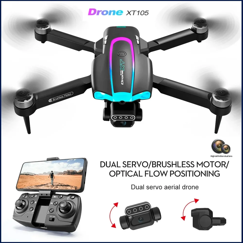 

2024 XT105 Drone 5G WiFi FPV 360° Laser Obstacle Avoidance 8K HD Dual Camera Brushless Motor GPS Return RC Quadcopter Drone Toys