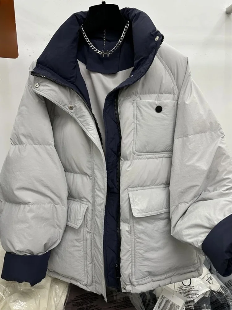 

Simple Stand Collar Loose Fit Bread Cotton Jaet Women's Winter New Sle Slimming Small Size Casual Korean Version Coat