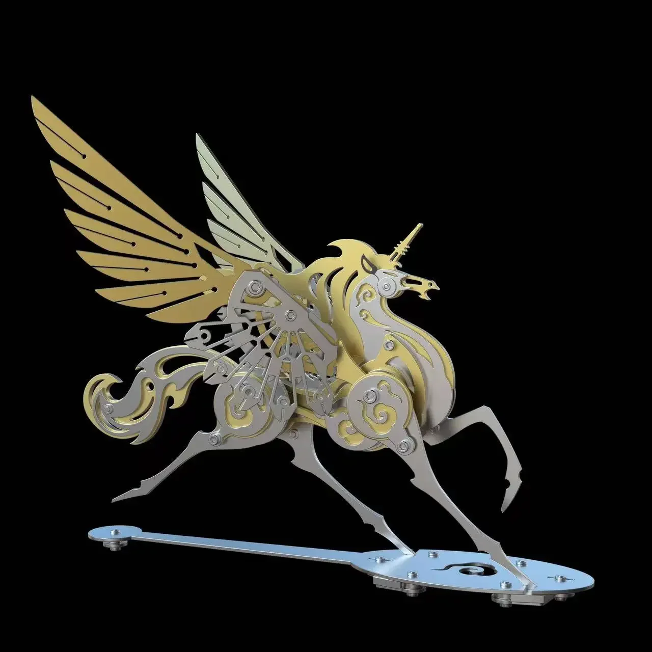 DIY Metal Unicorn Winged Horse Model Kit 3D Puzzle Mechanical Fairy Beast Series Assembly Toy 3d Model Kits for Adults