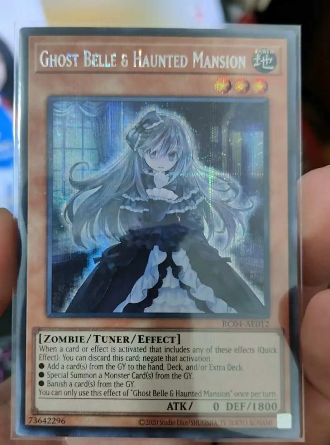 

Yugioh KONAMI Duel Monsters RC04-AE012 Ghost Belle & Haunted Mansion Secret Rare Asian English Collection Mint Card