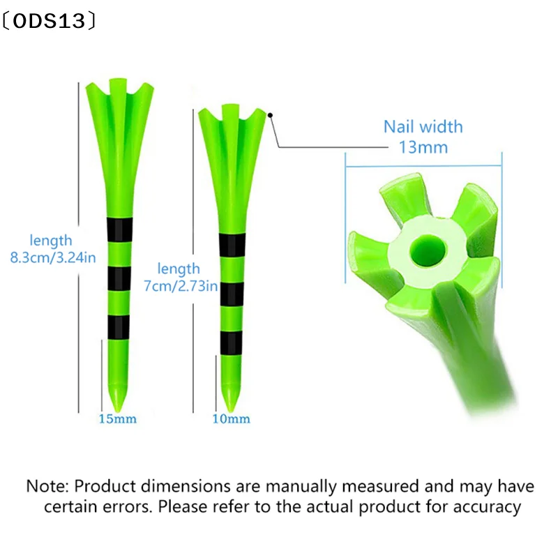 

tipoODS13ováasser50 шт. Небьющиеся пластиковые футболки для гольфа с 5 зубцами и полосатыми маркерами 83 мм 70 мм Низкое трение менее устойчивость для практики