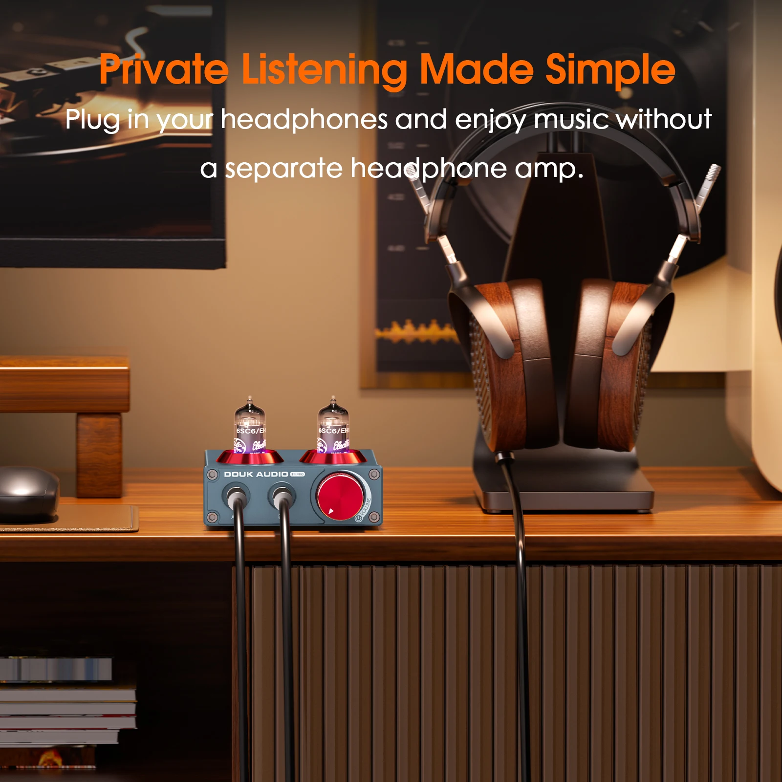 Douk Audio Mini 6CS6 Lampowy Przedwzmacniacz Gramofonowy do Gramofonów, Telefonu/PC/MP3/TV, Domowy Wzmacniacz Audio Stereo, Wzmacniacz Słuchawkowy — zdjęcie produktu 4