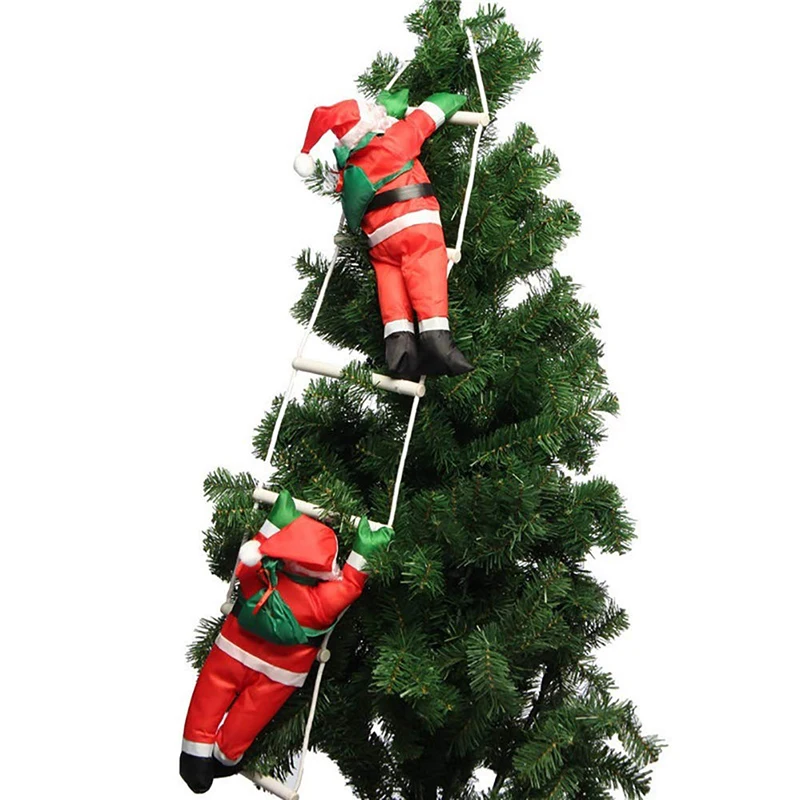 Christmas Santa Claus Climbing Ladder Doll Christmas Tree Hanging Decoration Indoor Door Wall Christmas Pendant New Year Gifts