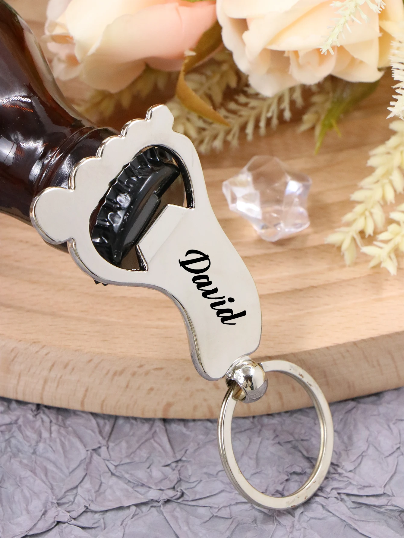 Custom Name Fist Bottle Opener Keychain, Personalized Gift