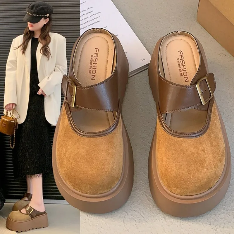 

Women's Slippers 2025 New Fashion Home Cotton Slippers Outdoor Leisure Slope Heel Thick Soled Shoes Women's Warm Platform Boots