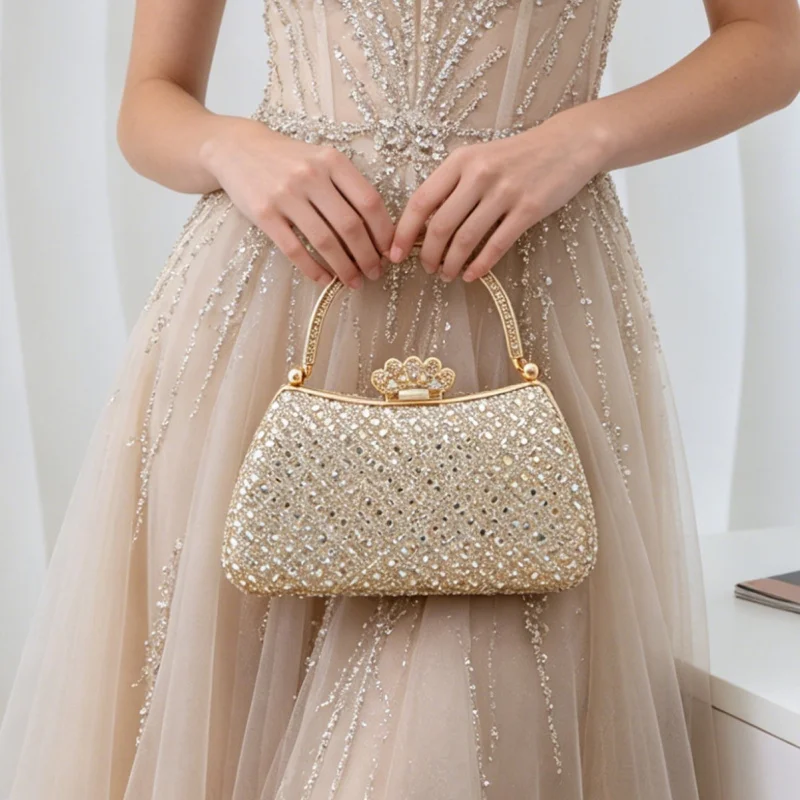 2026New r high-end women's luxury diamond-embellished bagndbag for banquets