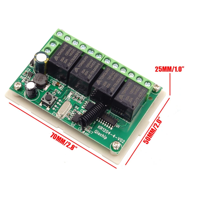 GERMA 433Mhz Remote Controls DC 12V 24V 10A Wireless Remote Switch 4CH Relay Module Receiver and 4 channel EV1527 RF Transmitter