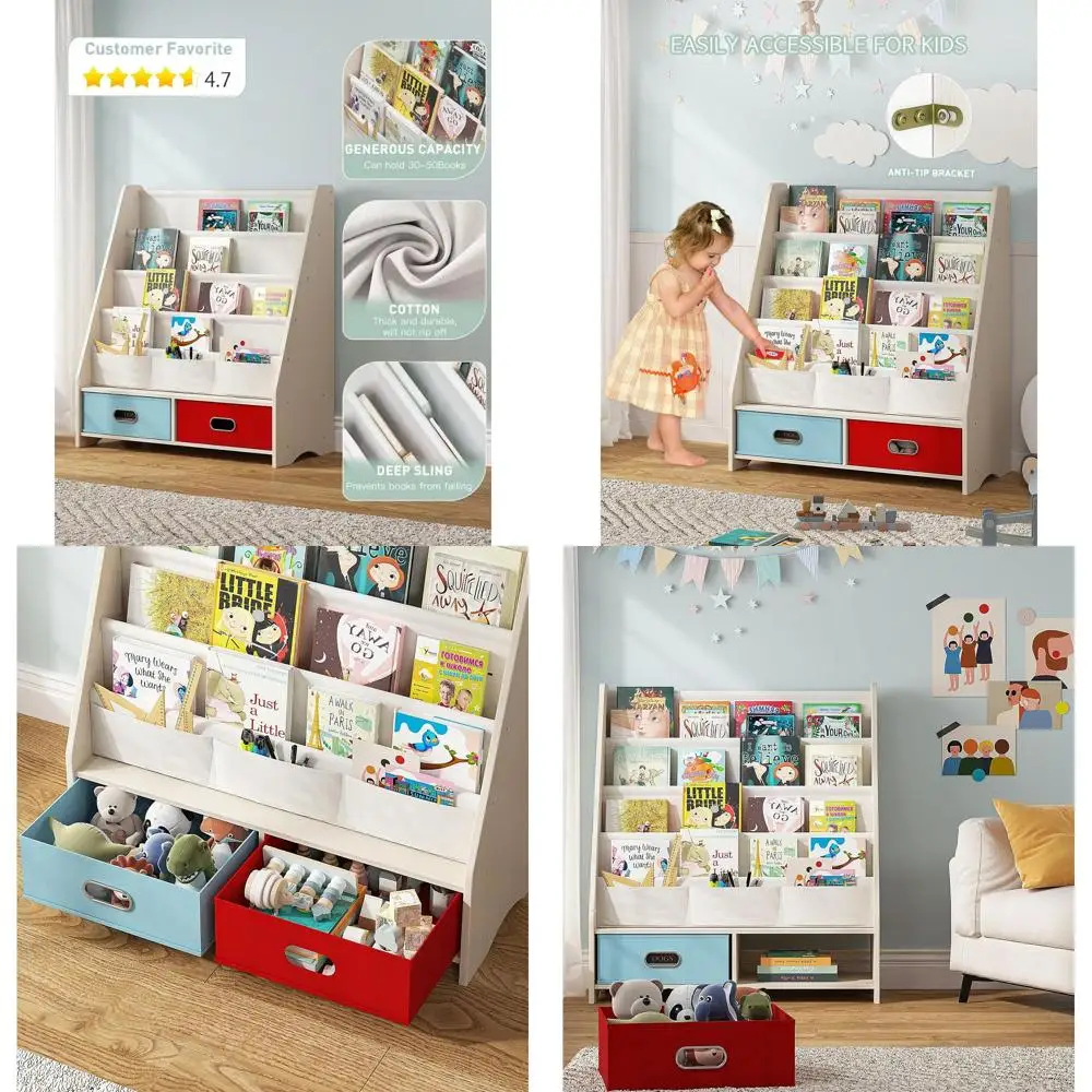 

Прочная детская книжная полка с устойчивым к разрыву хлопковым ремешком, экологически чистым хранением книг и игрушек бежевого/цвета дерева.