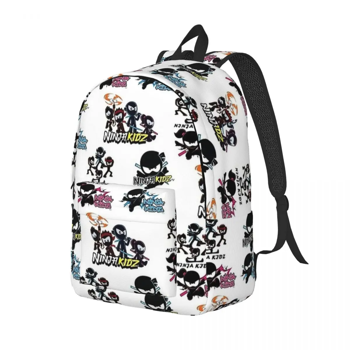 Bookbag Ninja Canvas School para Adolescentes, Pacote de desenhos animados para crianças, Mochia para faculdade média com bolso