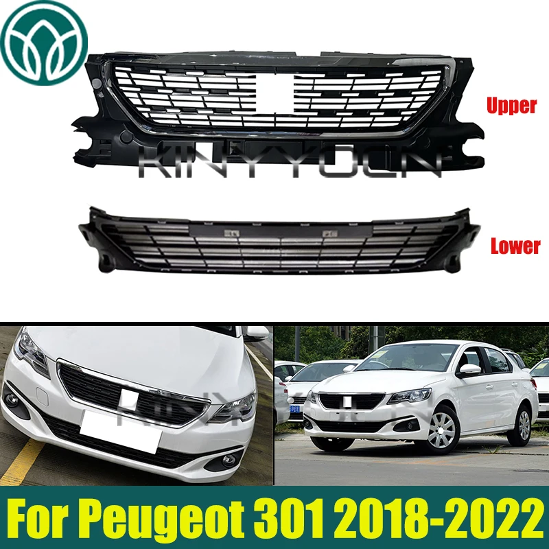 

Front Bumper Grille Mesh For Peugeot 301 2018 2019 2020 2021 2022 Front Bumper Hood Grille Lower Grill