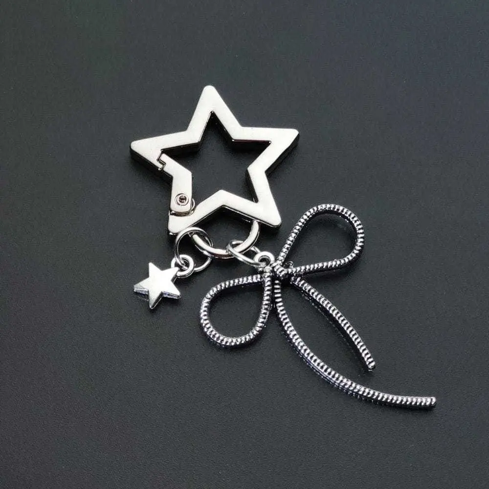 Stainless Steel Metal Net Pocket Lipstick Bag Keychain Charm Bag Accessories Silver Color Lip Balm Bag Key Chain Y2K