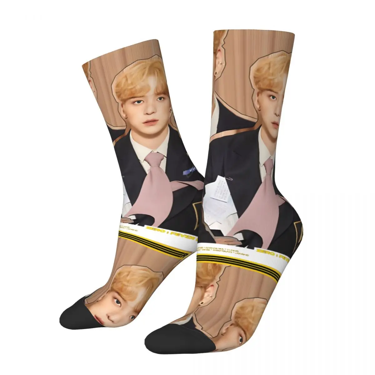 Crazy compression ATEEZ Yunho The Real Sock for Men Harajuku ATEEZ Quality Pattern Crew Sock Novelty