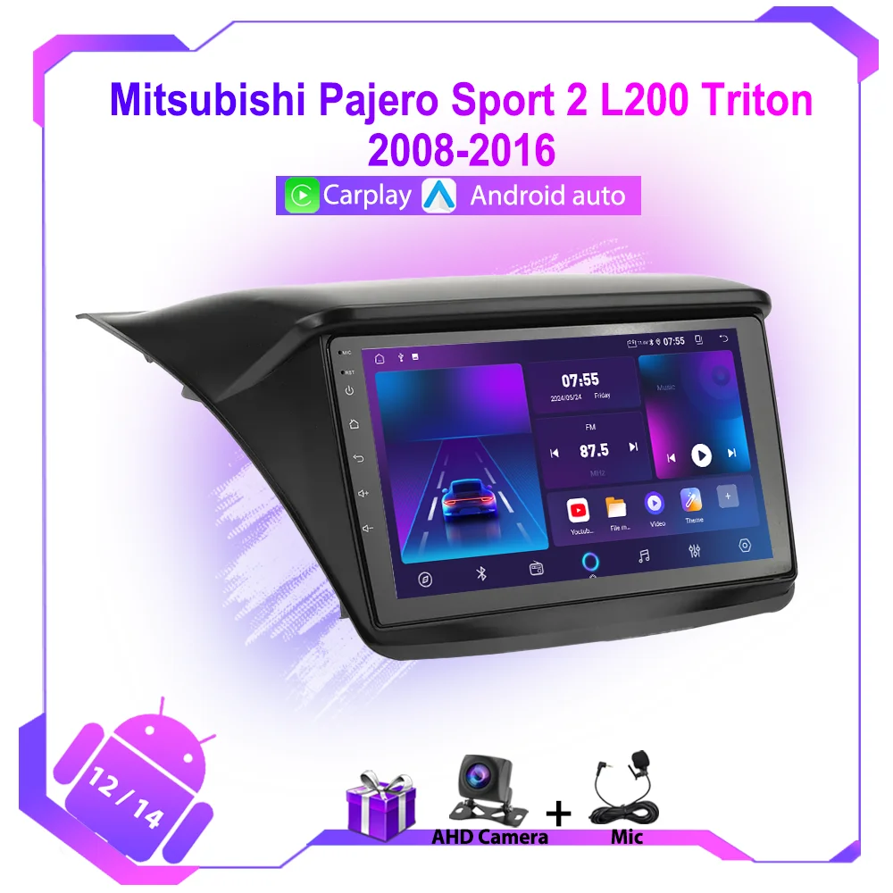 Car Radio For Mitsubishi Pajero Sport 2 L200 Triton 2008-2016 Carplay Navigation GPS Android Auto DSP Miltimedia Player No 2din