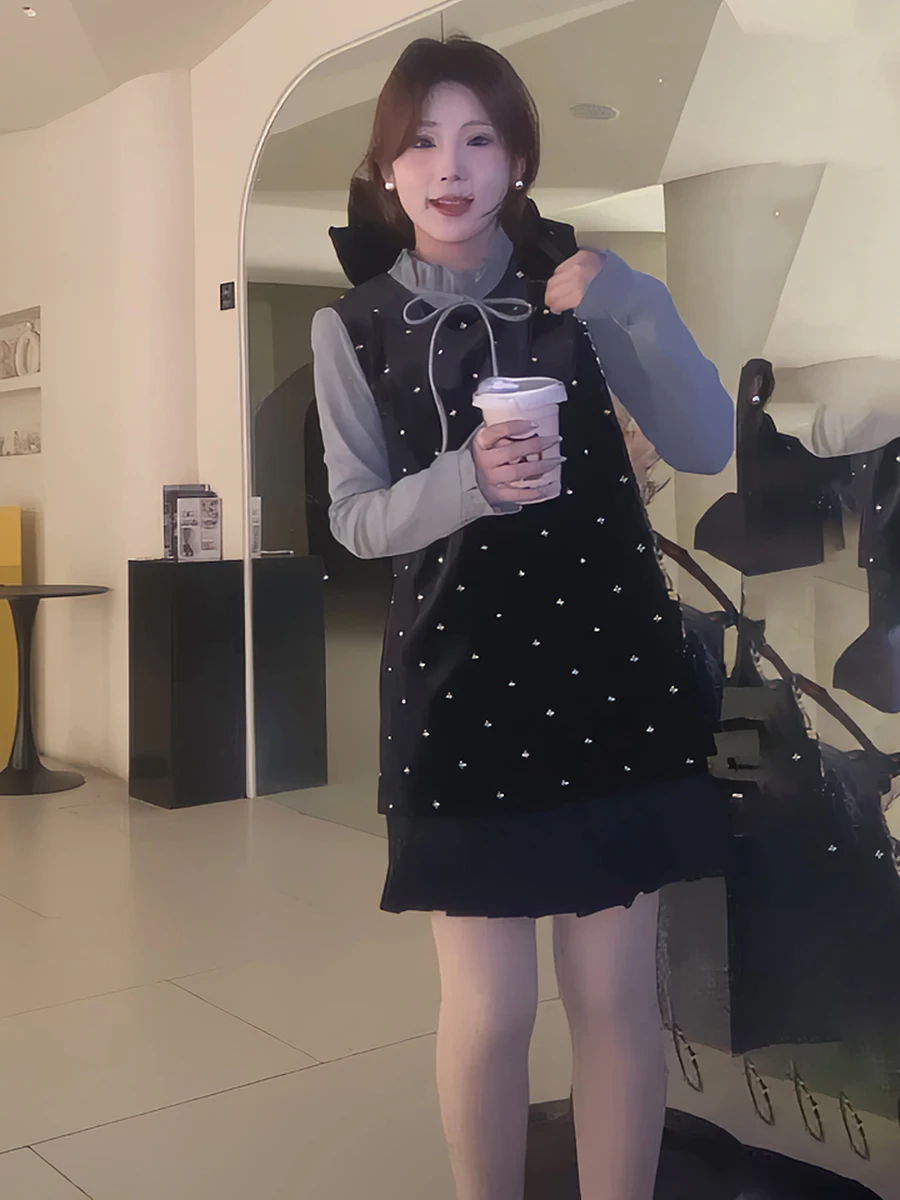 ربيع 2026 الكورية Sle الأزهار الدانتيل طوق irt تنورة سترة الدكتور قطعتين مجموعة المرأة Faion فرقة طويلة Sve بدوره تفعل...