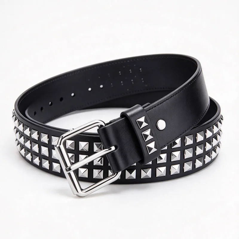 1-10PCS New Metal Pyramid Square Bead Rivet Punk Hardware Belt Y2K Designer Jeans Waist Accessory for Men Women
