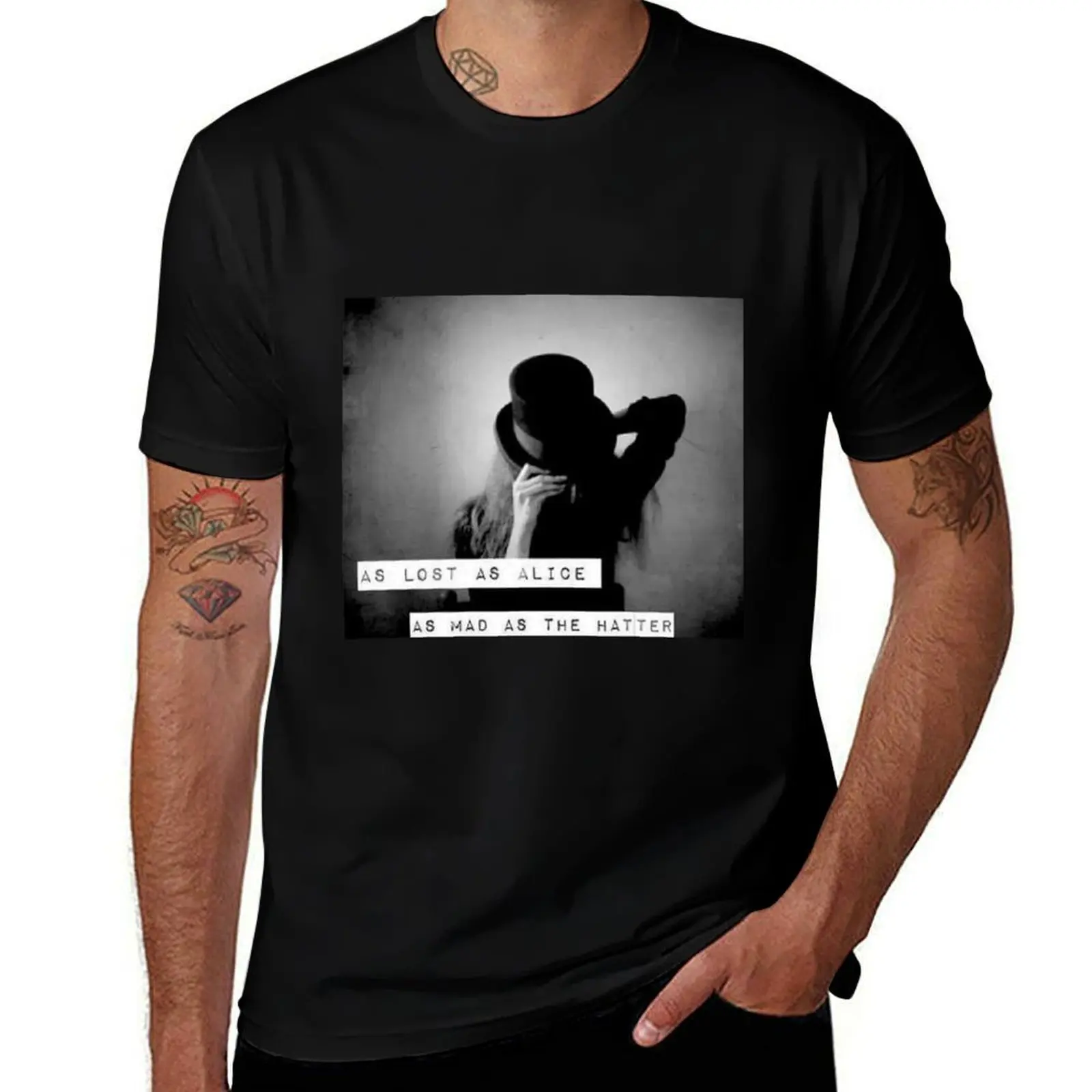 As Lost As Alice As Mad The Hatter T-Shirt Plus Size Basic Short Sleeve Top T-Shirt
