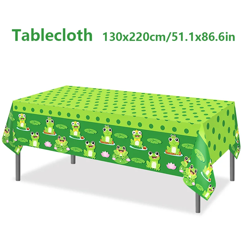 Cartoon Frosch Muster PE Kunststoff Tischdecke Tisch Abdeckung Geburtstag Party Dekorationen Einweg Außerhalb Camping Matte Party Liefert