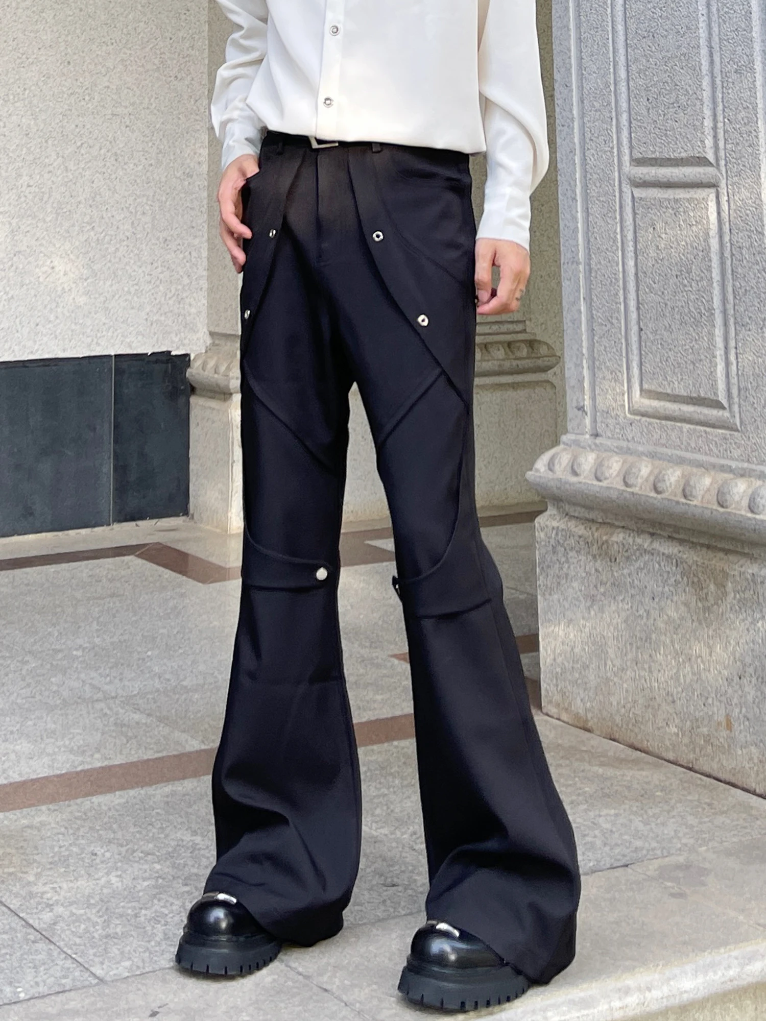 Summer New Korean Version of Black Micro-pull Trousers Handsome Men's High-end Fashion Trend Casual Loose Trousers