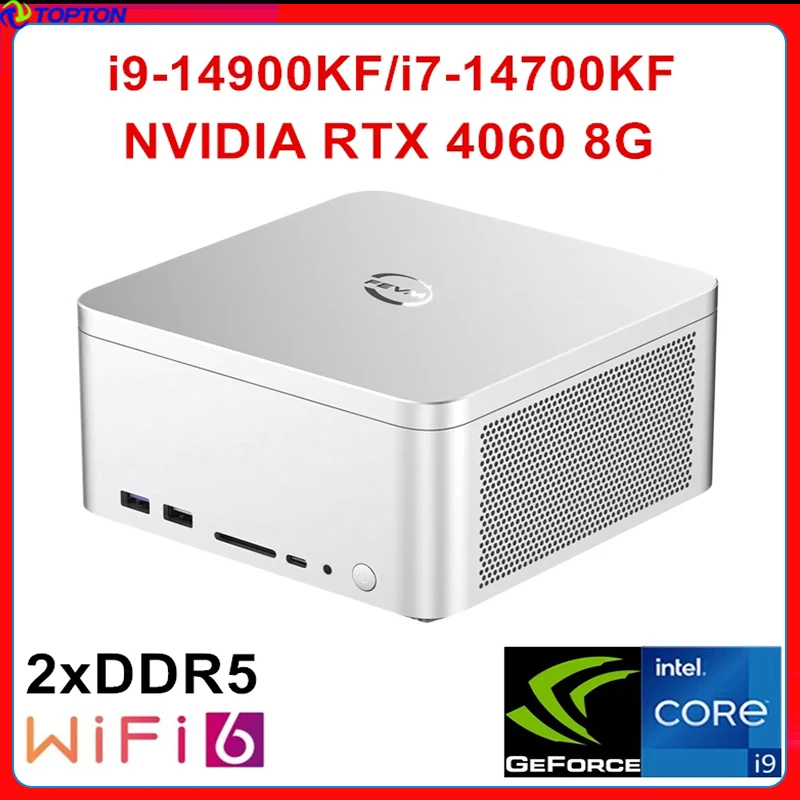 Topton 14th Gen Intel i9 14900KF i7 Mini PC Gamer NVIDIA RTX 4060 8G 2xDDR5 NVMe Windows 11 PC Gaming Desktop Computer WiFi6