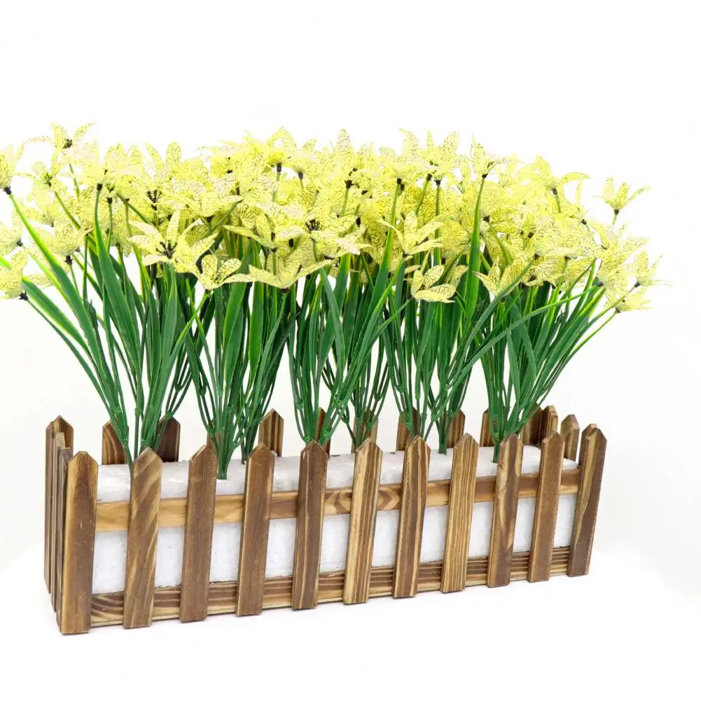 Simulated Green Plants Faux Plants for Home Decor Uv Resistant Artificial Flowers Low Maintenance Garden Decorations for Home