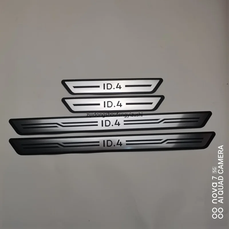 ل VW Volkswagen ID.4 الفولاذ المقاوم للصدأ عتبة الباب لوحة بالية ترحيب دواسة اكسسوارات السيارات #2