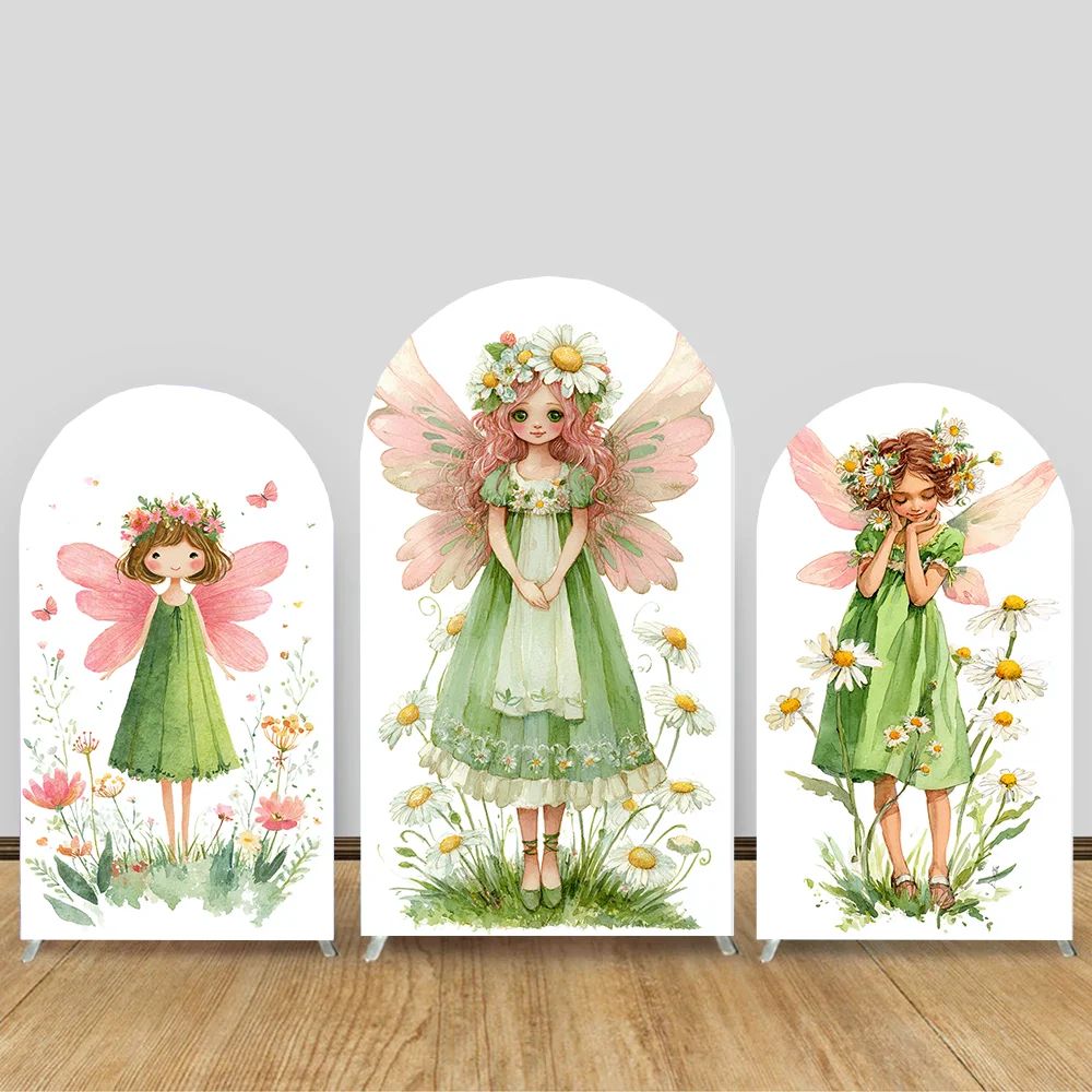 

Flowers Butterfly Fairy Girls Baby Shower Arch Backdrop Cover Dance Ballerina Theme Birthday Party Photography Backgrounds