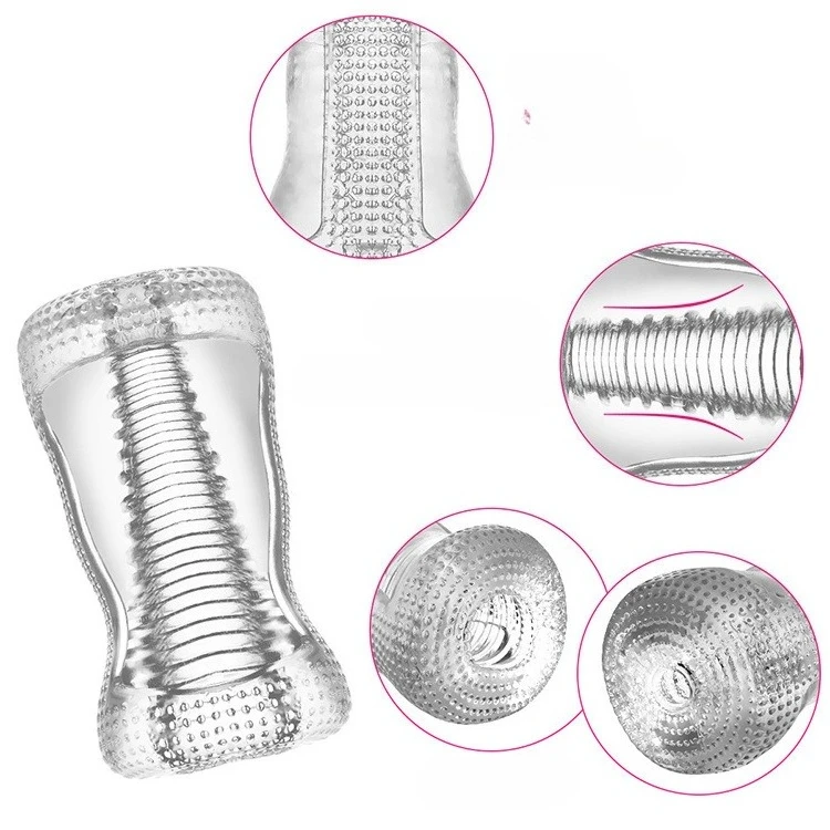 Male Masturbator Transparent Jelly Artificial Vaginal Real Pussy for Men Penis Exerciser Cock Enlarger Suck Sex Toys Erotic