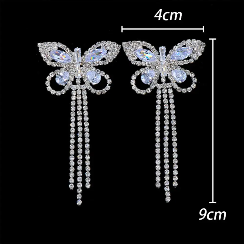 Brilliant Butterfly Chest Stickers Gemstone Sexy Creative Zircon Nipple Cover Women Sexy Butterfly Tassel Breast Stickers